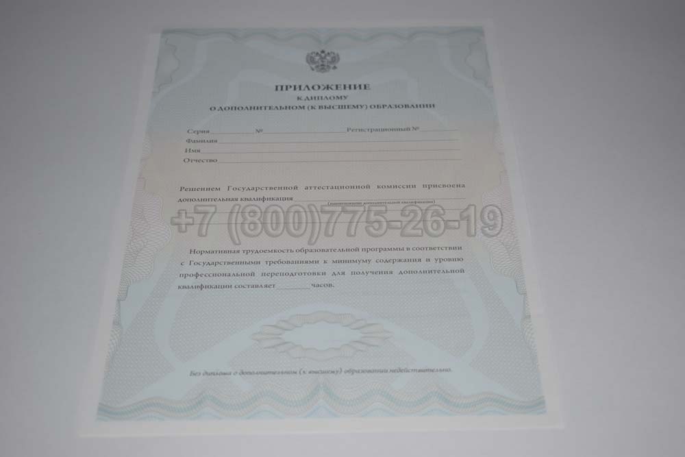 Приложение к диплому MBA Гознак 2011-2024 год выпуска г.Иркутск